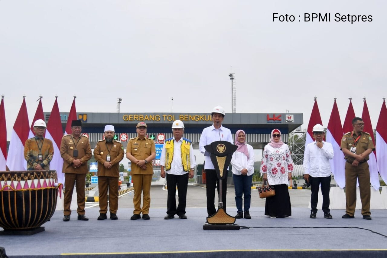 Diresmikan Presiden Jokowi, Jalan Tol Bengkulu - Taba Penanjung Semakin Tingkatkan Daya Saing Kota Bengkulu